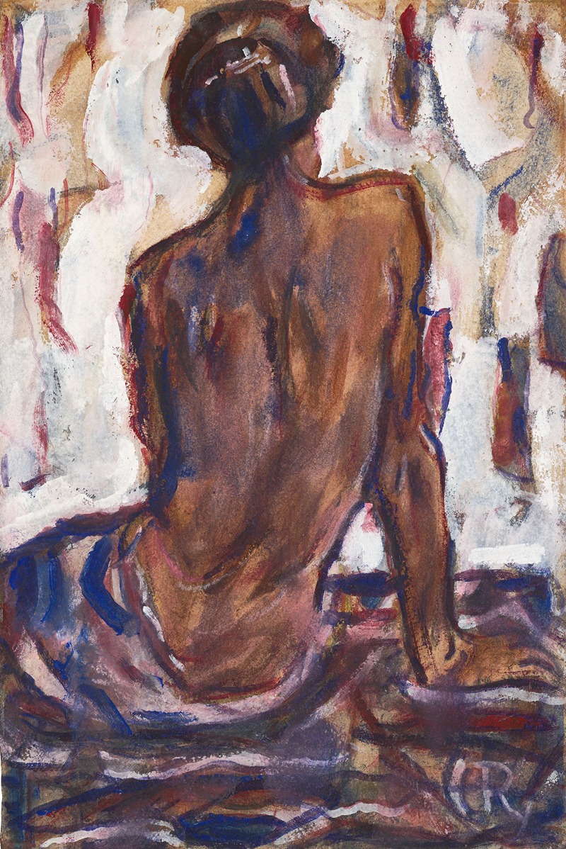 Christian Rohlfs - Female nude, seen from behind.