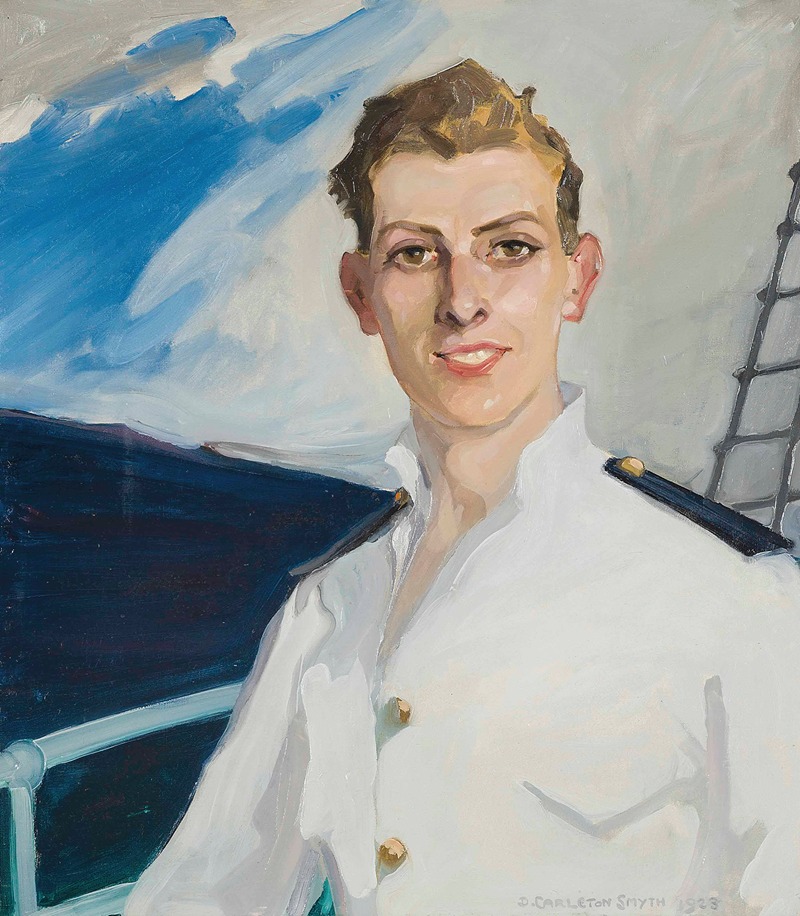 Dorothy Carleton Smyth - Portrait of Captain Robert H.H. Harris, on board the Empire Mace