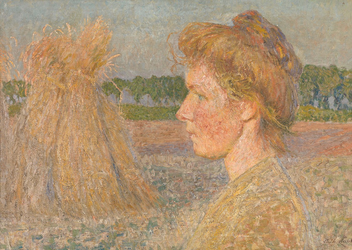 Emile Claus - Profile of a Woman and Wheatsheaves
