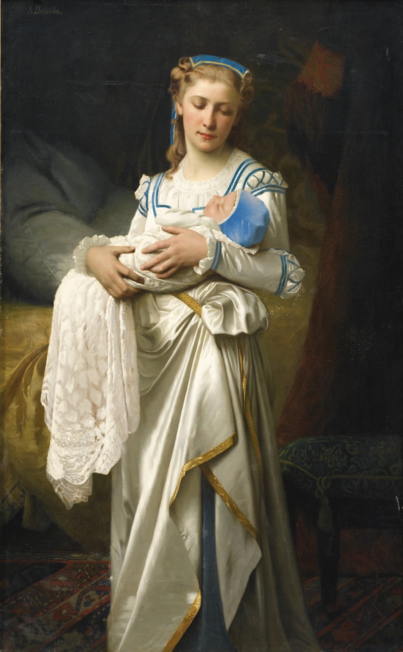 François Alfred Delobbe - Jeune mère et son enfant