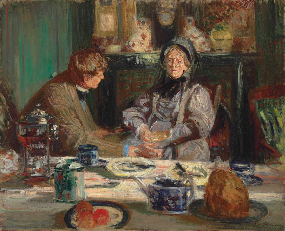 Jacques-Émile Blanche - Le peintre Sickert et sa mère, Petit-déjeuner á Neuville