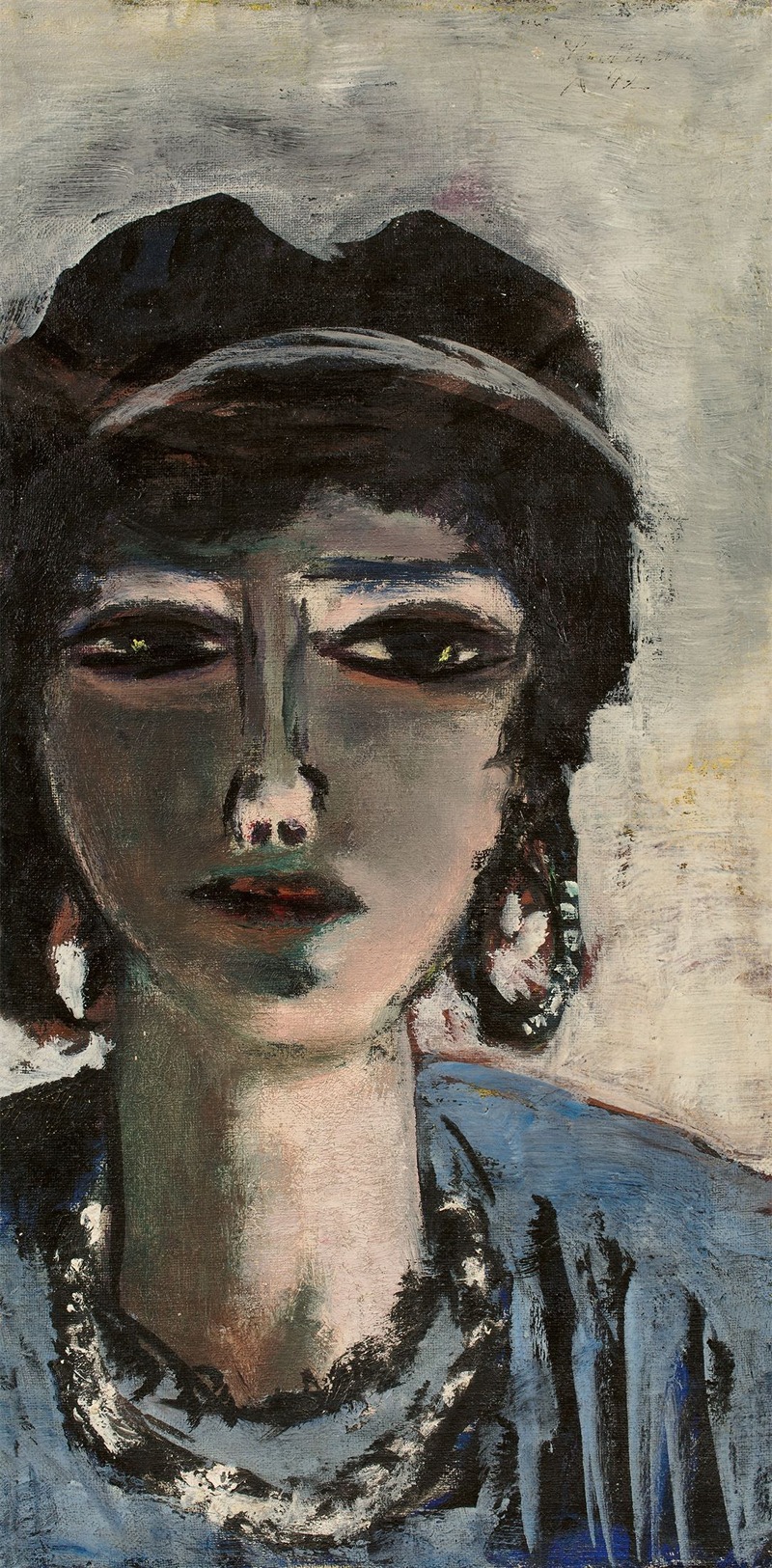Max Beckmann - Weiblicher Kopf in Blau und Grau (Die Ägypterin)