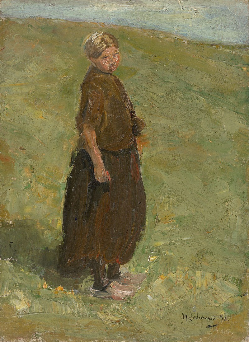 Max Liebermann - Mädchen auf der Düne, stehend nach rechts