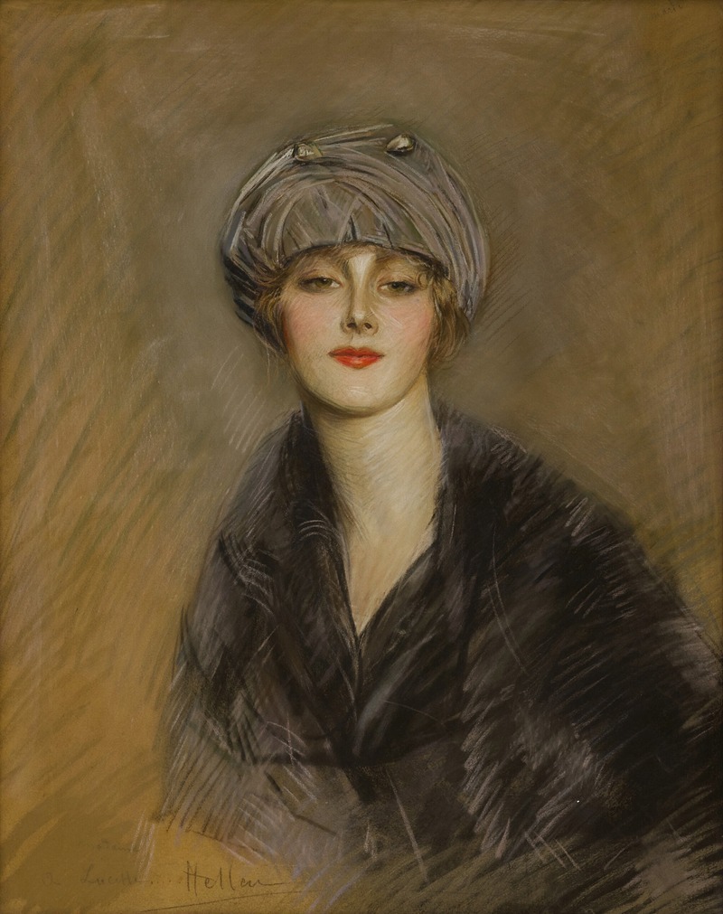 Paul César Helleu - Portrait de Lucette au chapeau