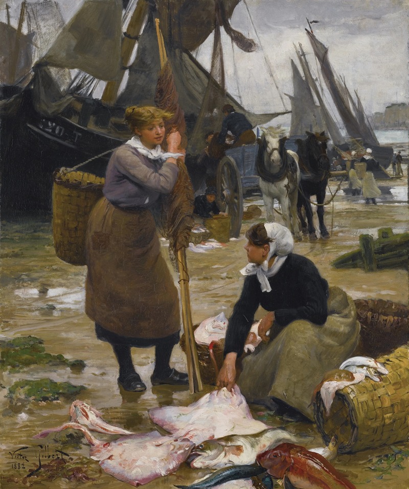 Victor Gabriel Gilbert - The Arrival of the Fishing Boats
