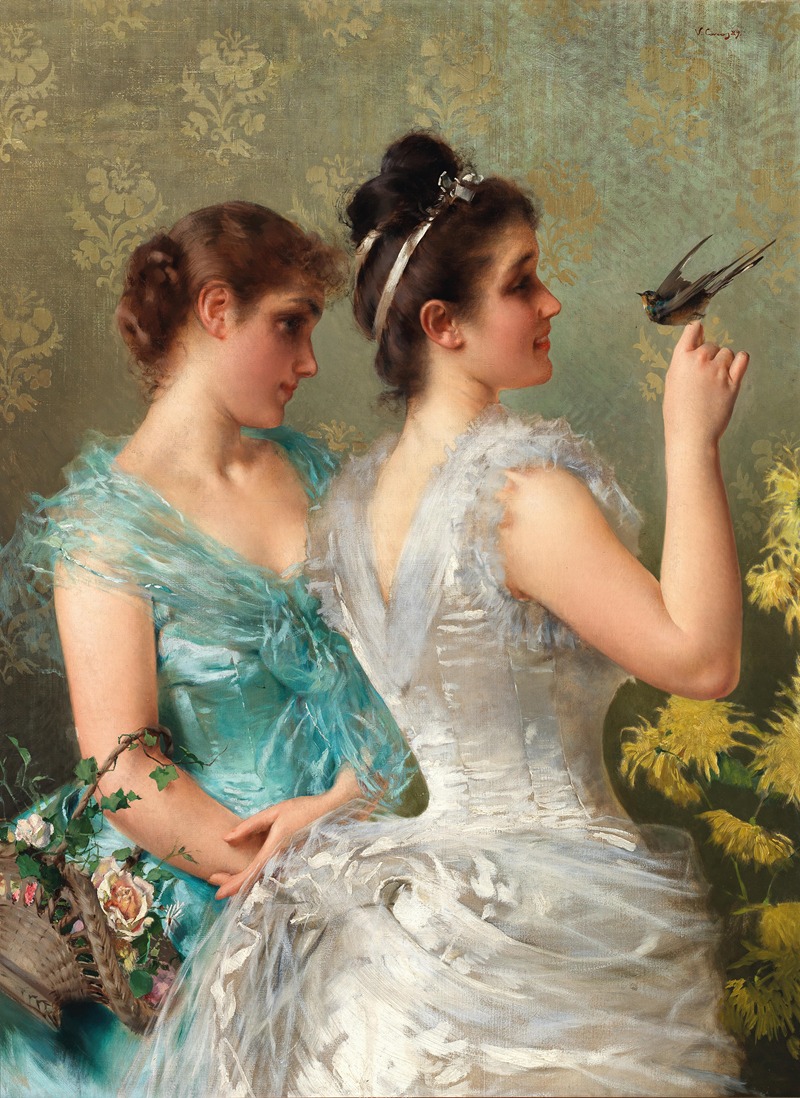 Vittorio Matteo Corcos - A feathered Friend
