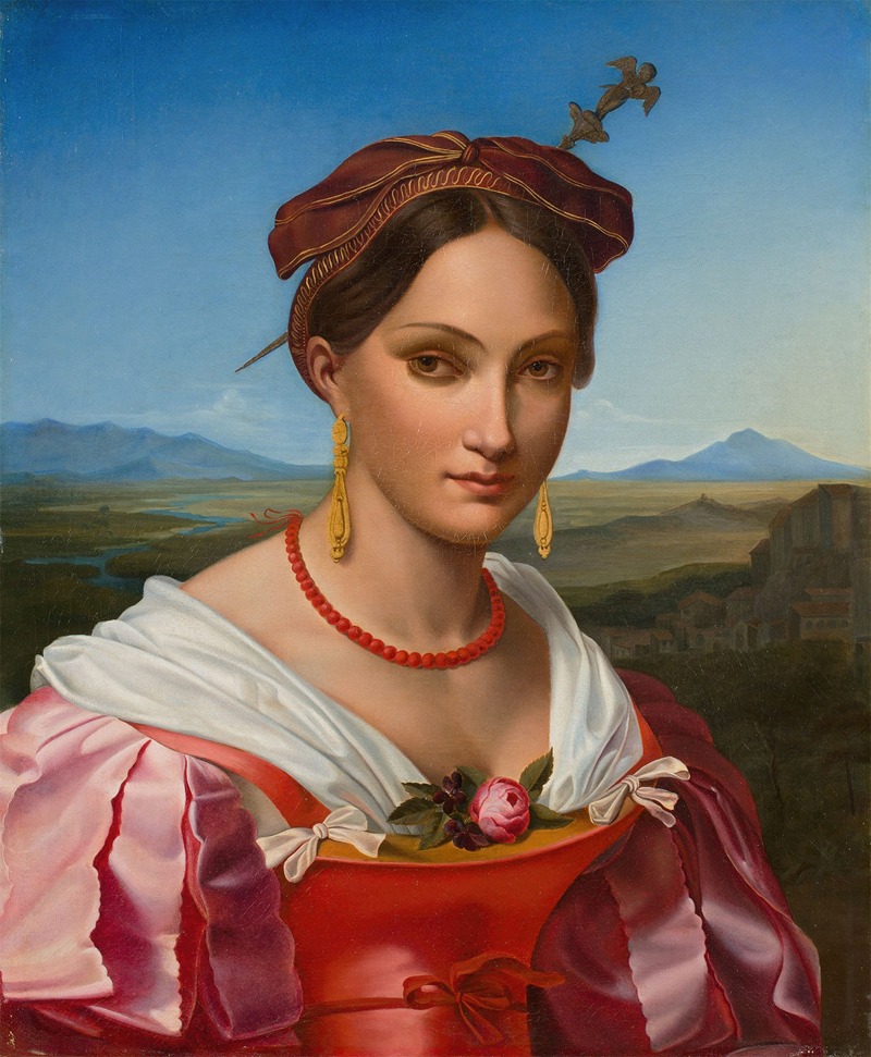 Wilhelm Wach - Portrait of a Velletri woman in traditional dress