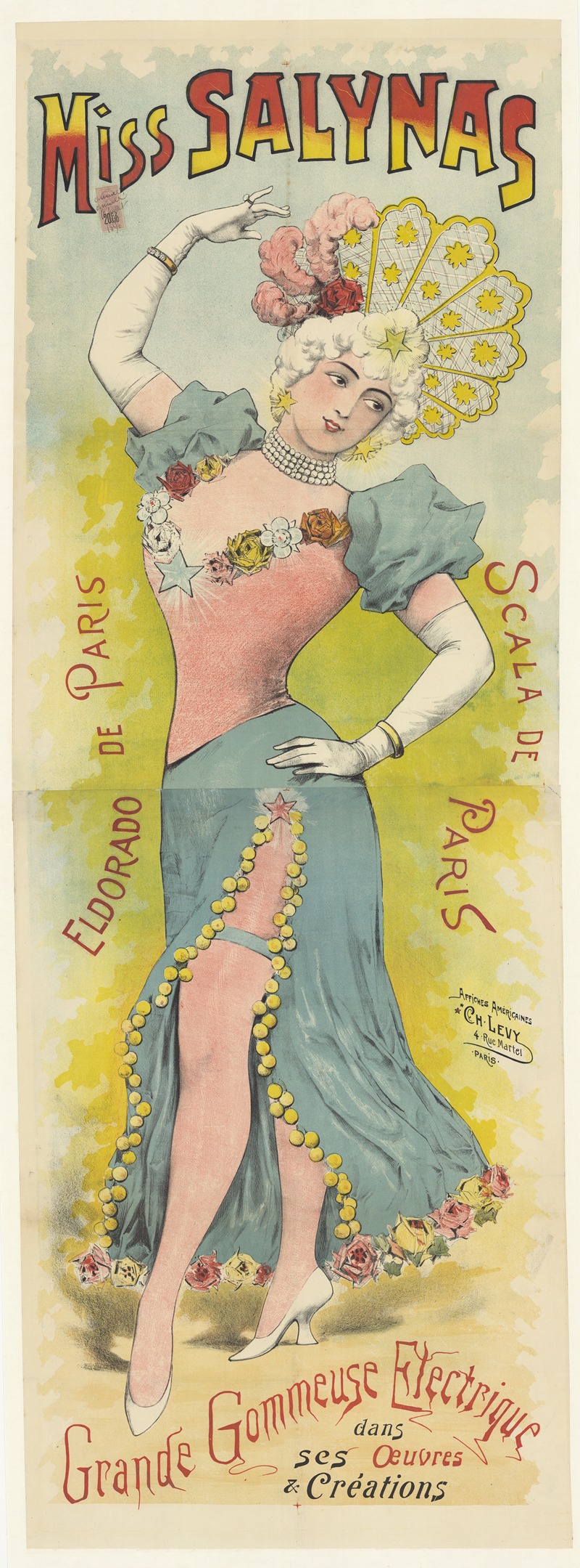 Imp. Charles Lévy - Miss Salynas, Eldorado de Paris, Scala de Paris, grande gommeuse électrique dans ses oeuvres et créations