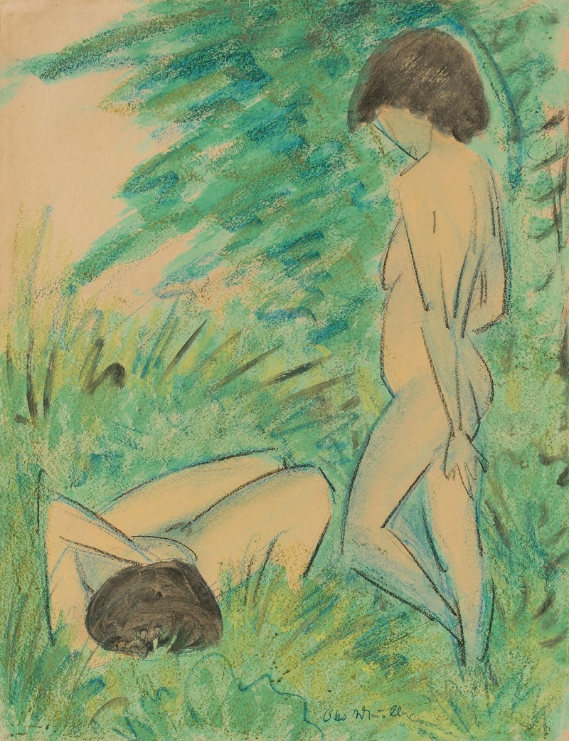Otto Mueller - Zwei weibliche Akte im Wald