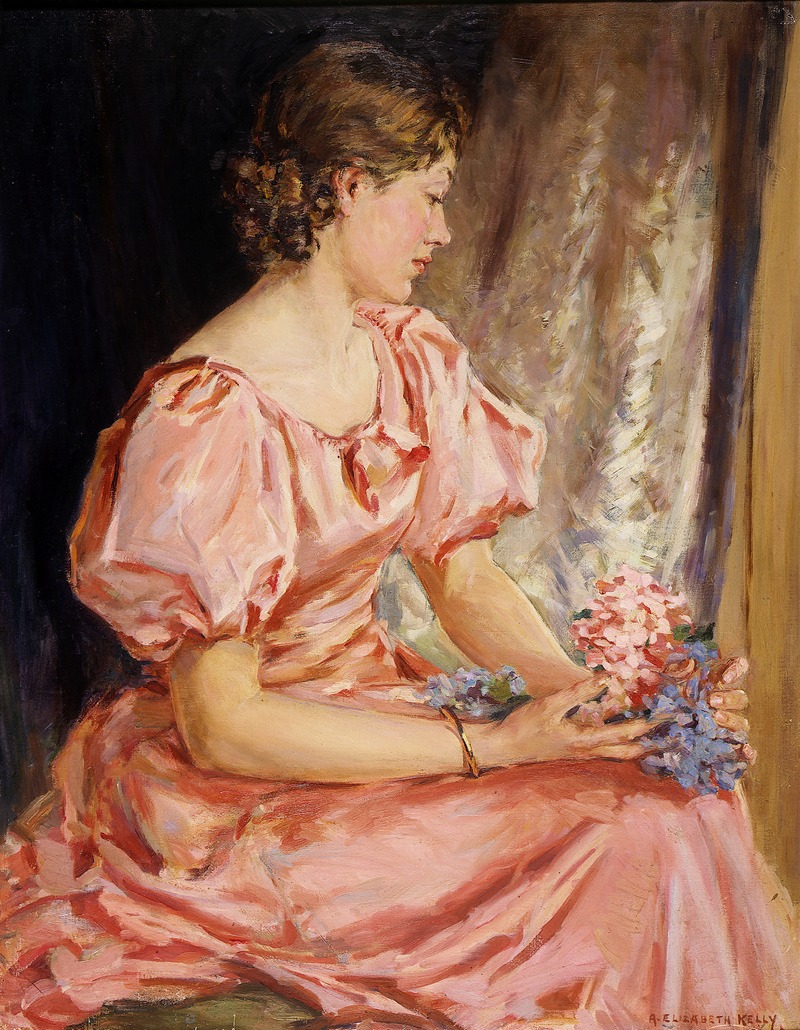 Elizabeth Kelly - Portrait of Lorna, the girl in pink