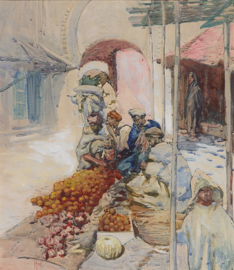 Frances Hodgkins - The orange sellers, Tangiers