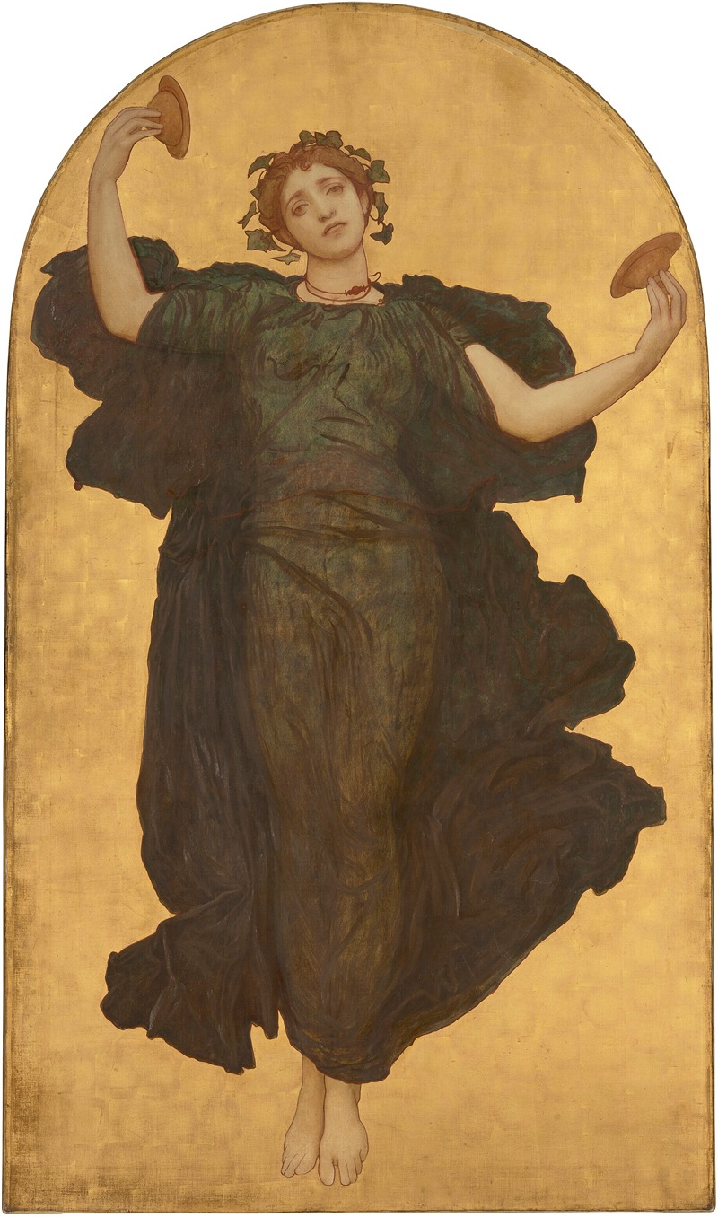 Frederic Leighton - A Dancing Girl with Cymbals in a Green Robe