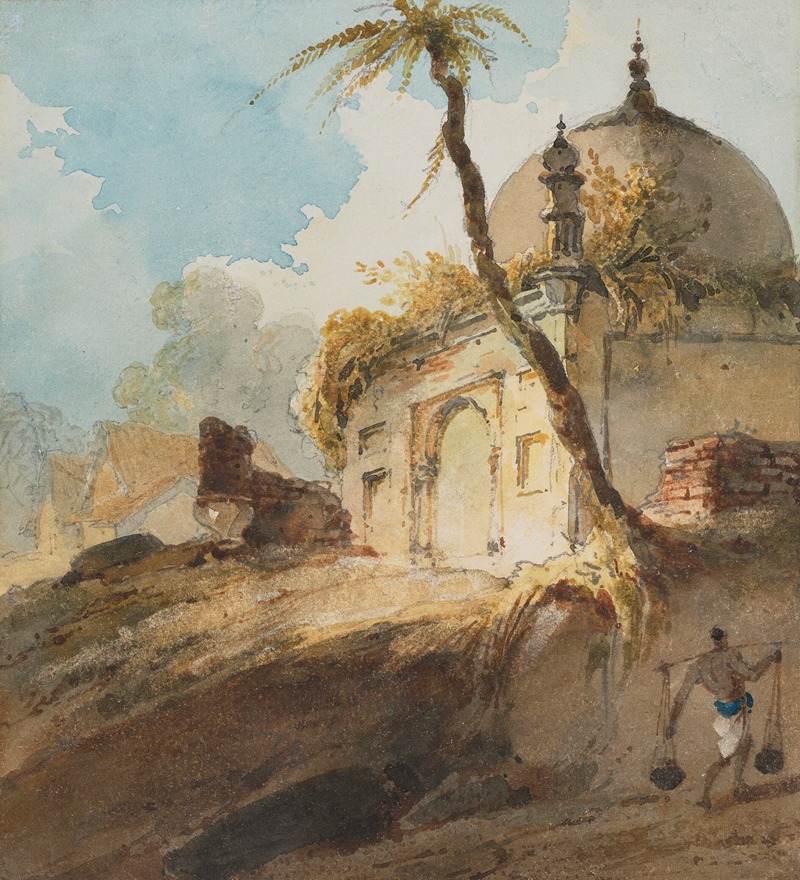 George Chinnery - Ruined mausoleum in North India