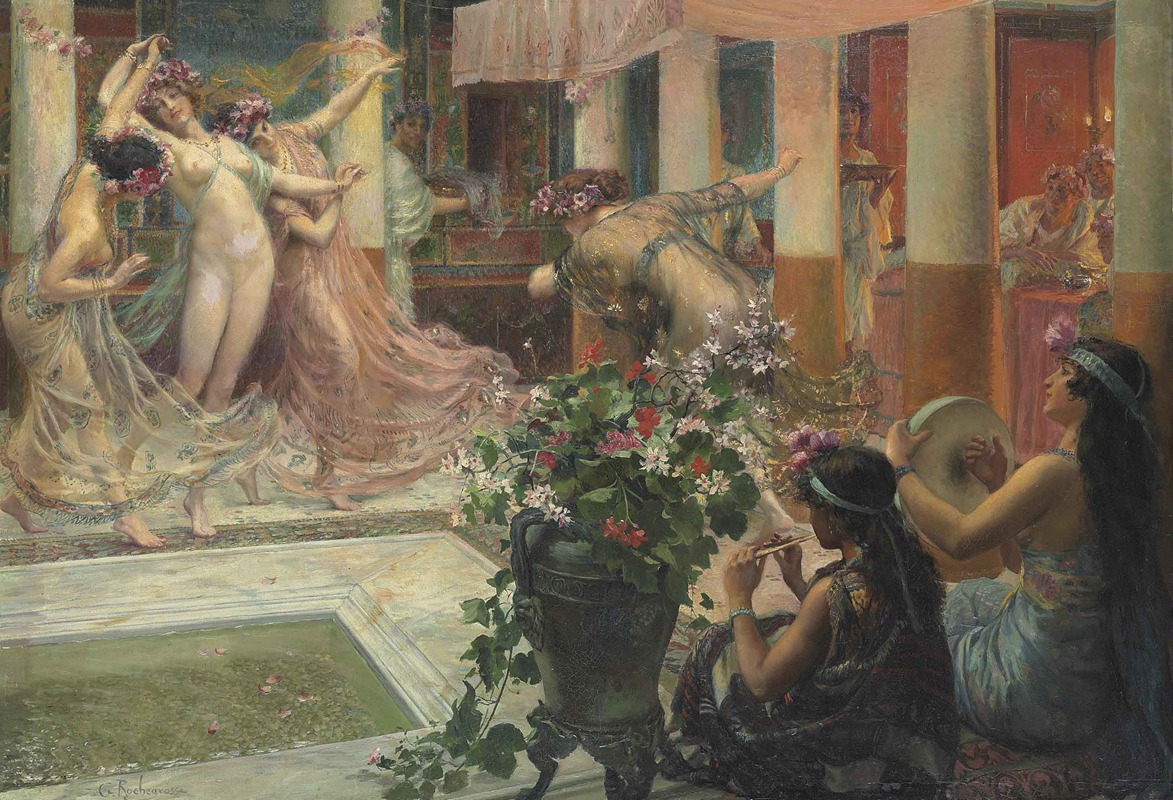 Georges Antoine Rochegrosse - Dancers and musicians in the atrium