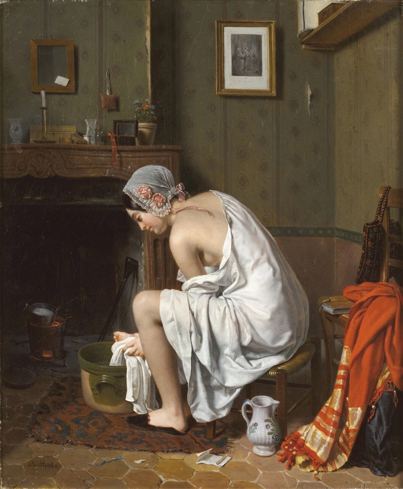 Jean-Alphonse Roehn - Jeune femme à sa toilette