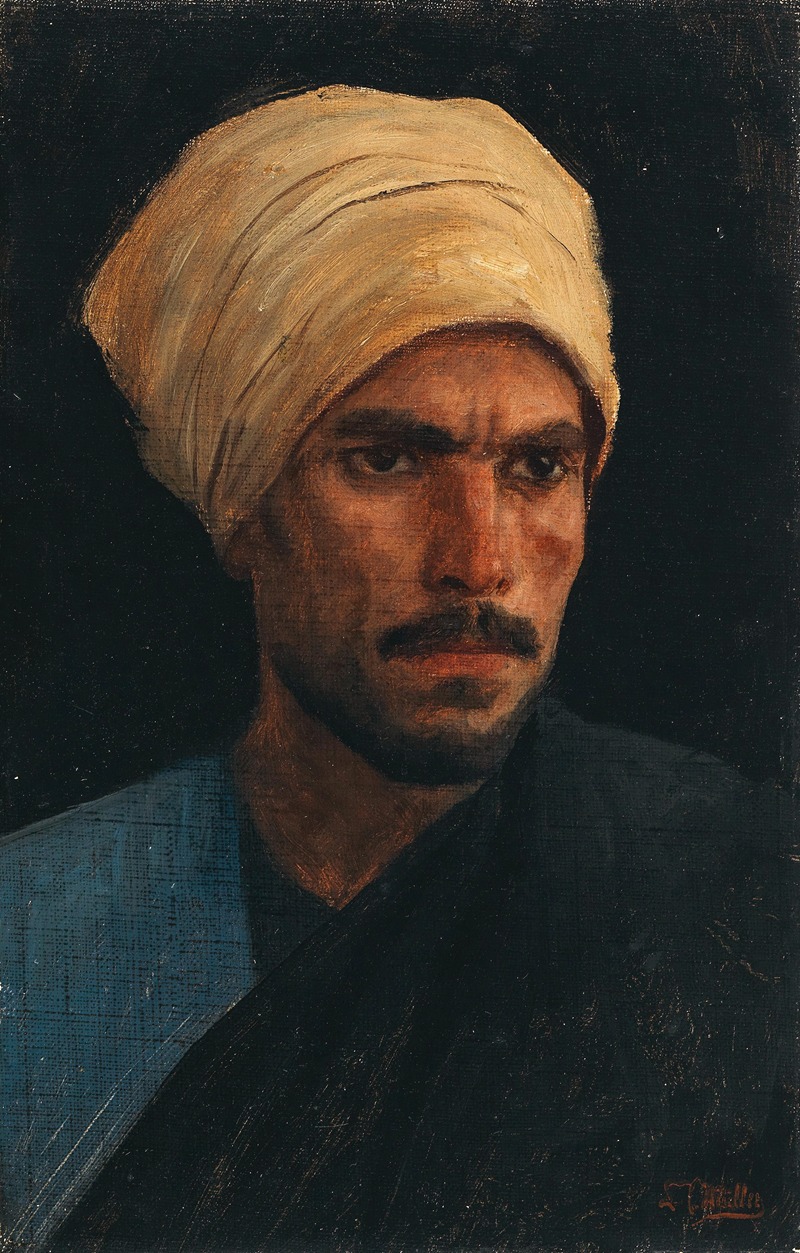 Leopold Carl Müller - A Arab with a Yellow Turban and a Blue Burnous