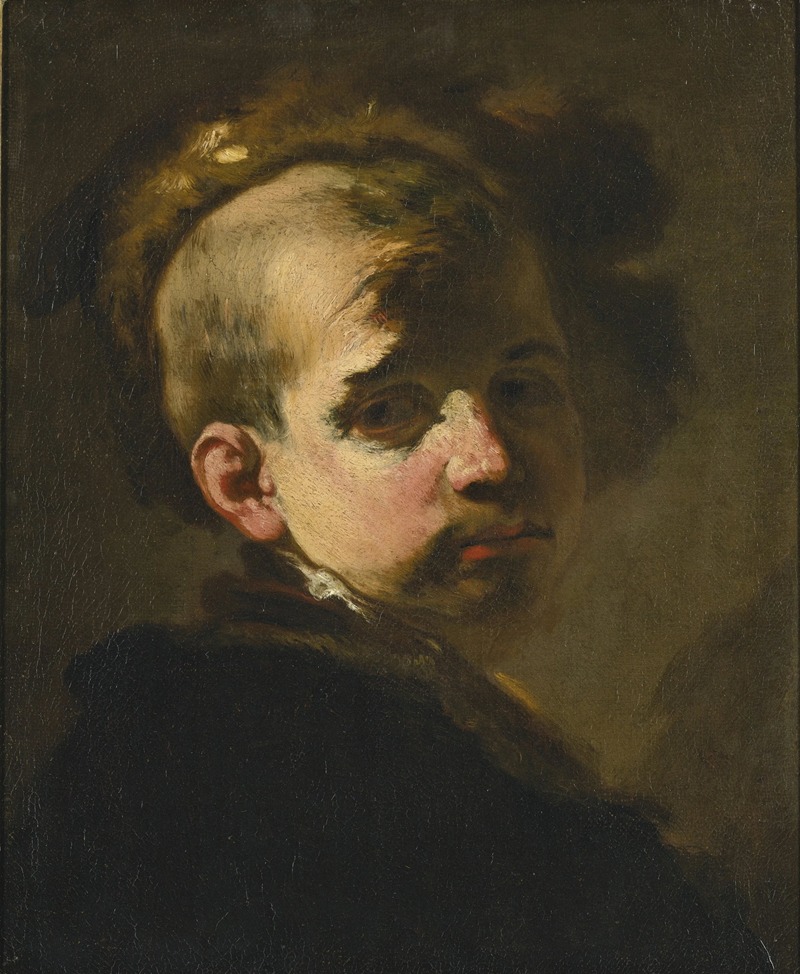 Luca Giordano - Portrait of a Boy in a Fur Hat