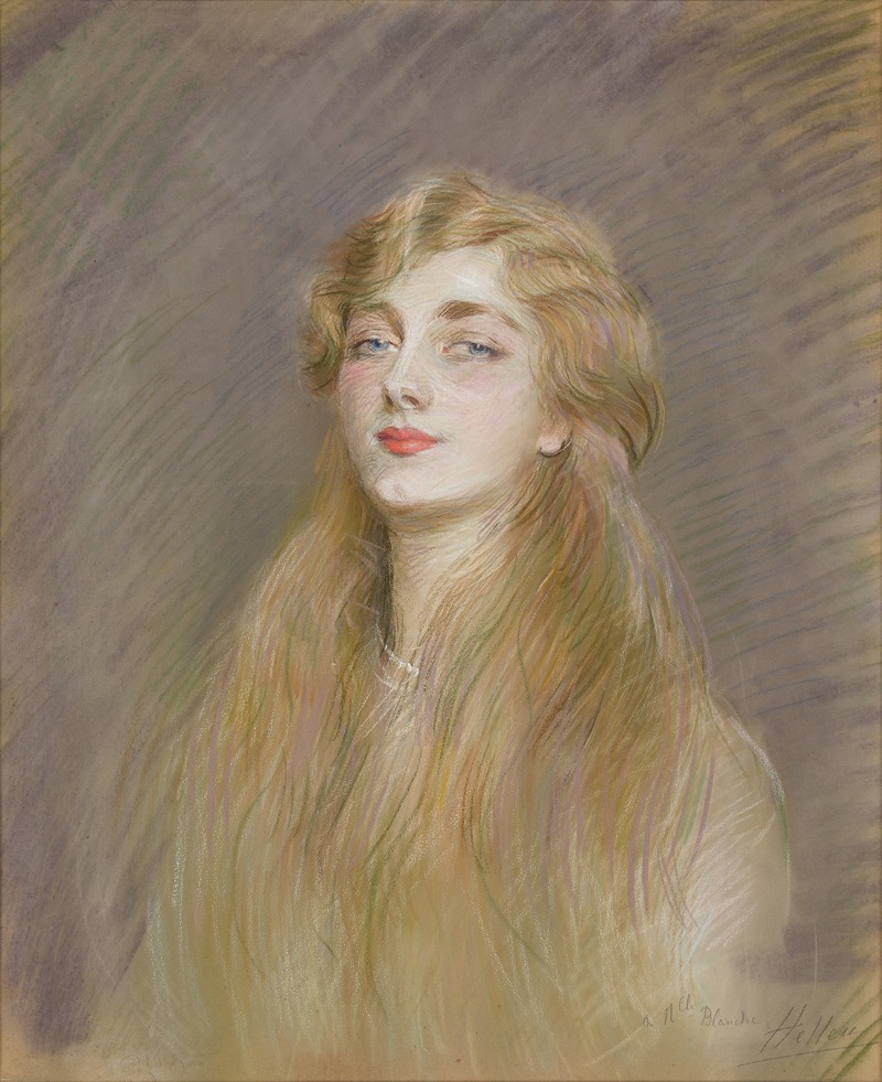 Paul César Helleu - Portrait of Mlle Blanche de Pas