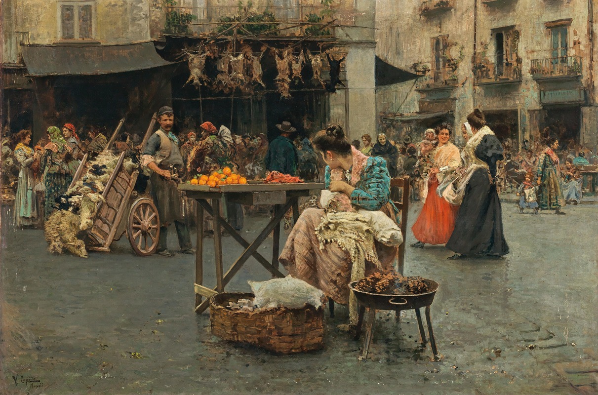 Vincenzo Caprile - A Market Scene in Naples