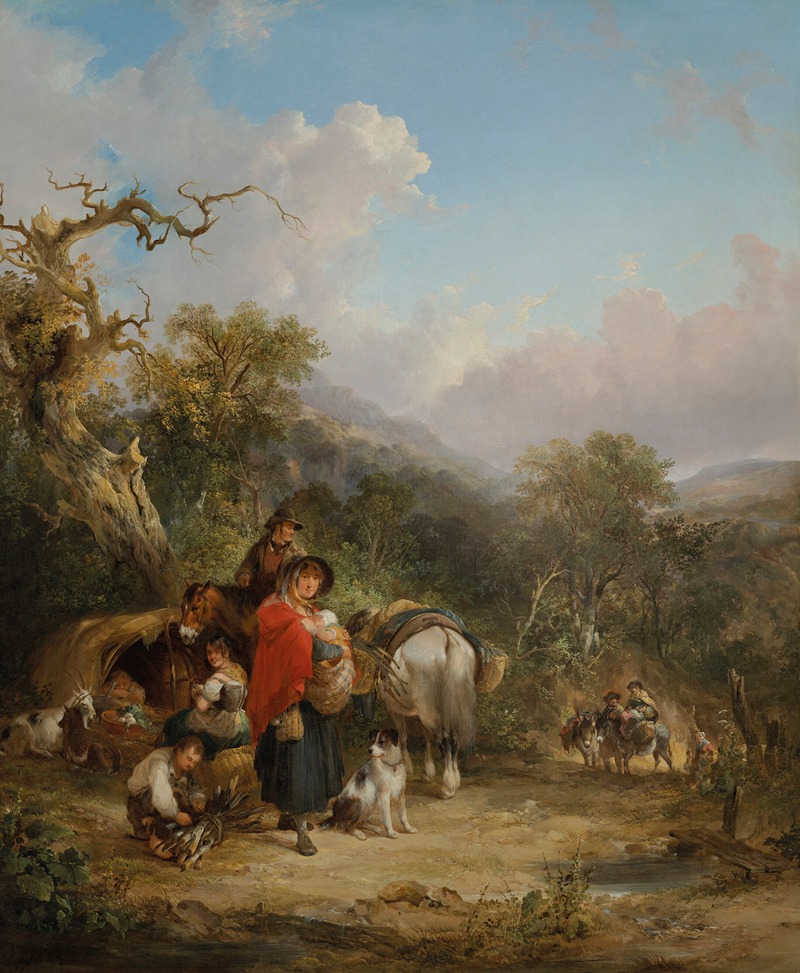William Shayer - A travellers’ encampment