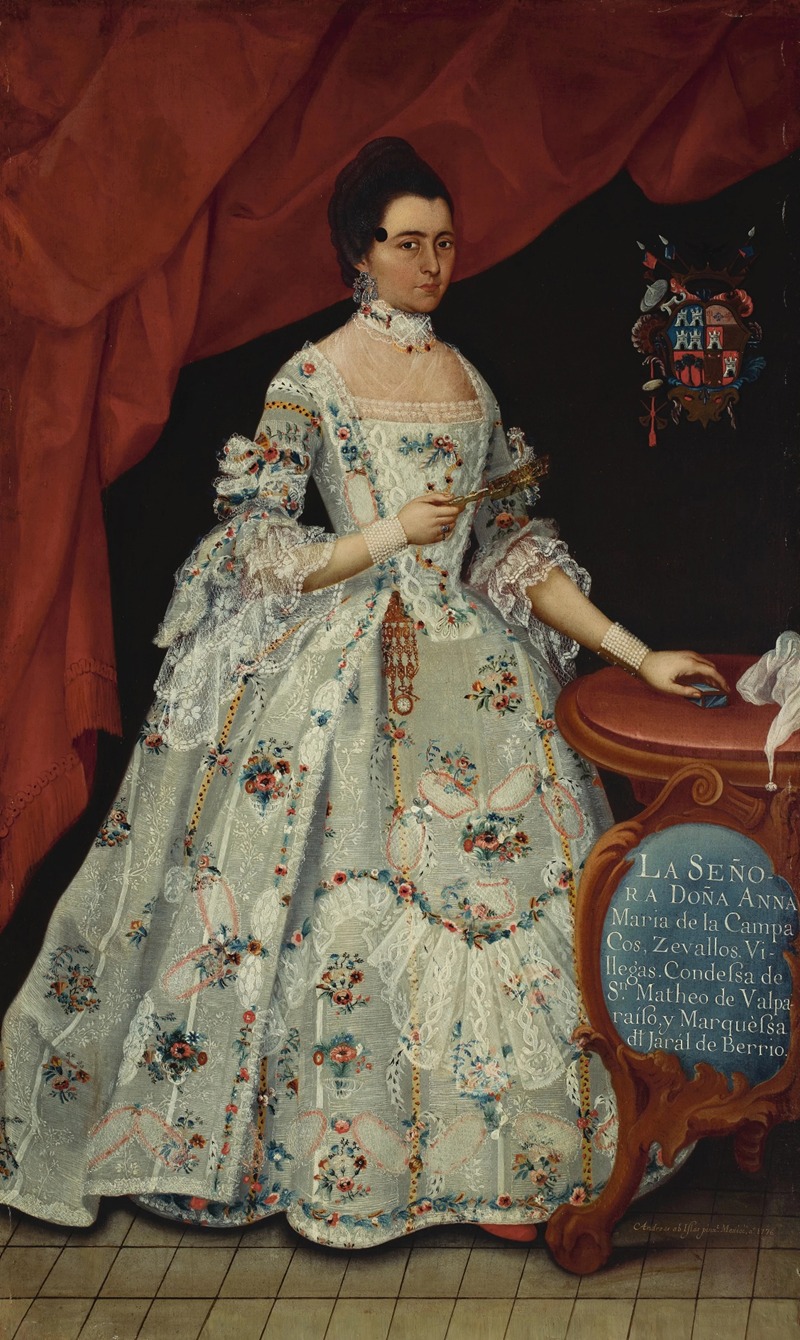 Andrés de Islas - Retrato de Ana María de la Campa Cos, Condesa de San Mateo de Valparaíso y Marquesa de Jaral de Berrio