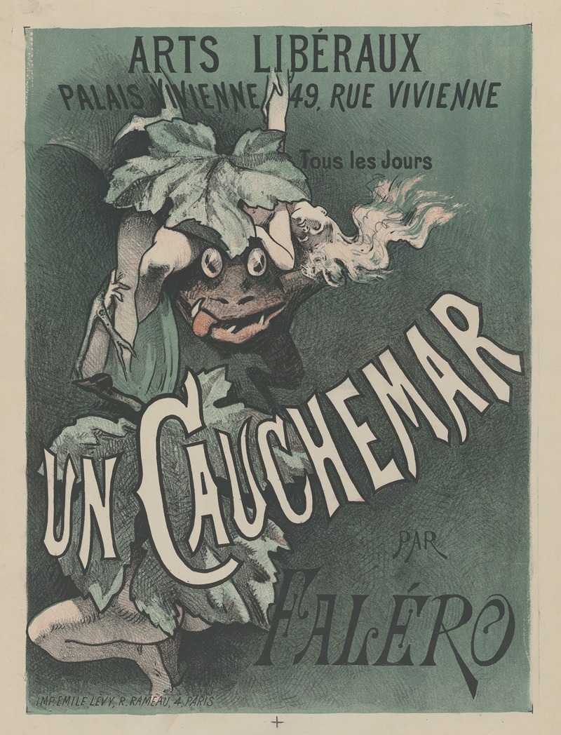 Imp. Emile Lévy - Arts Libéraux. Palais Vivienne. tous les jours Un cauchemar, par Faléro