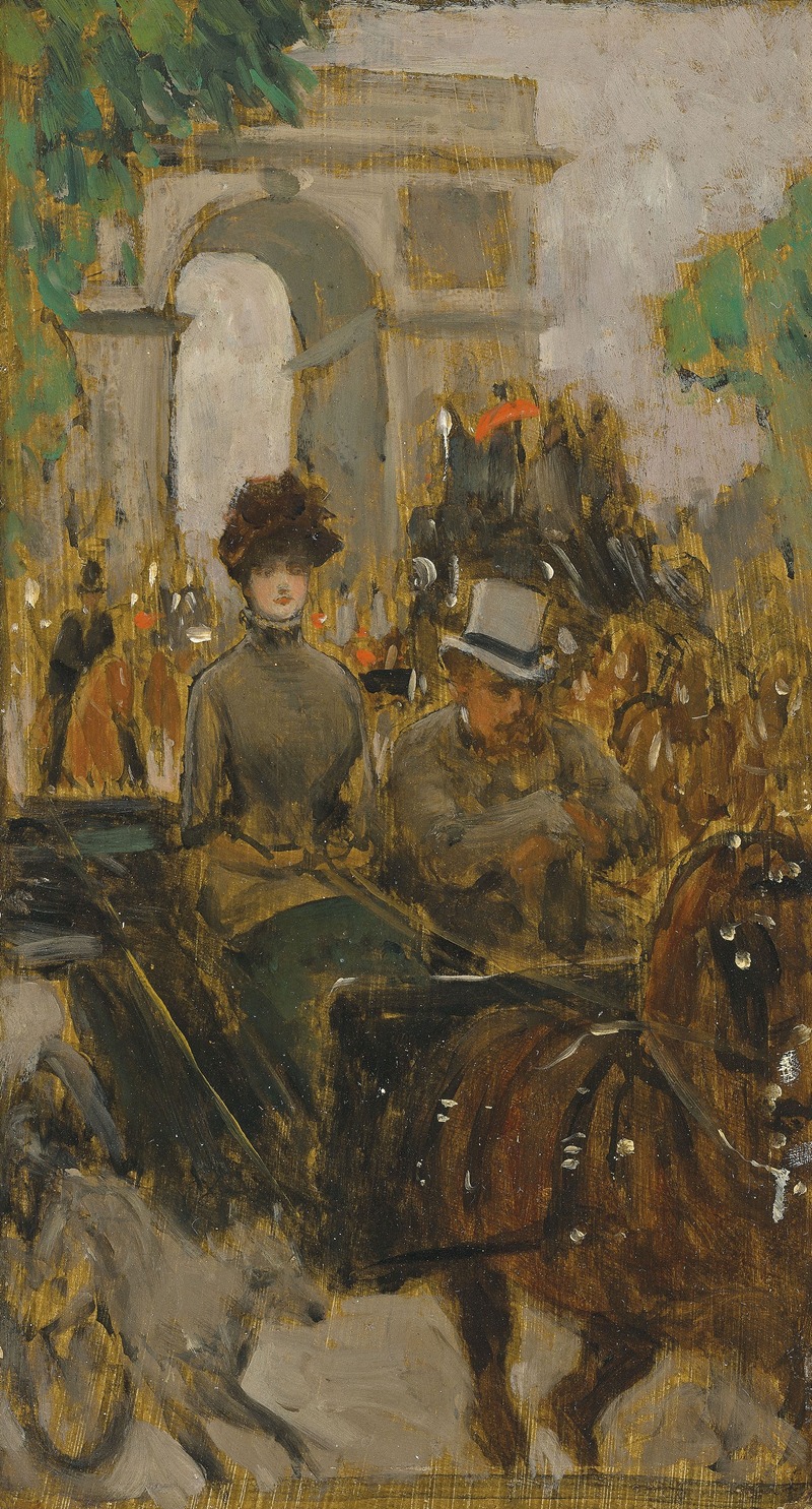 James Tissot - Carriage on the Avenue du Bois, Paris