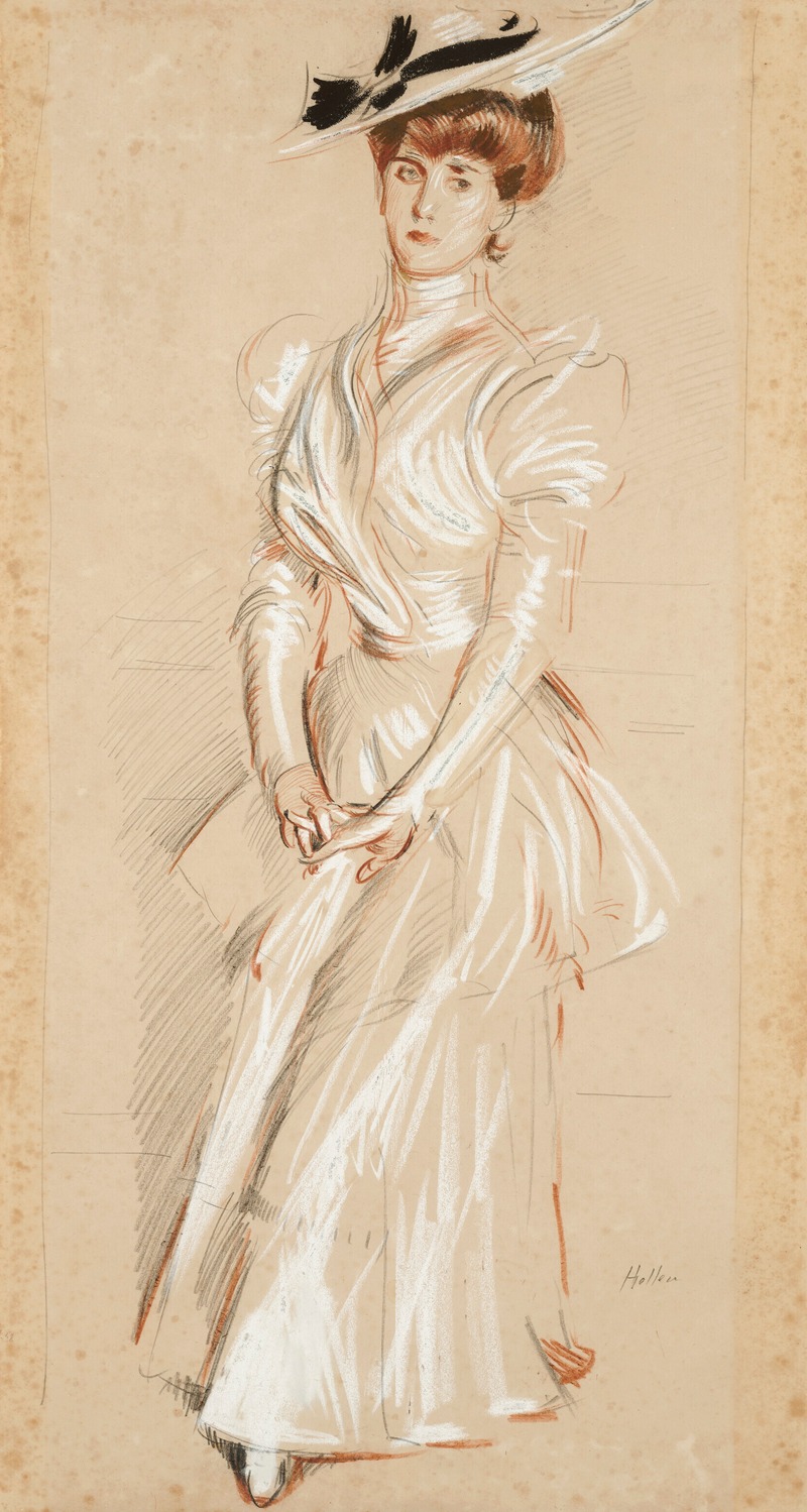 Paul César Helleu - Portrait of Madame Helleu in boating costume