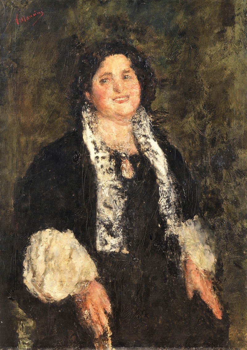 Antonio Mancini - Portrait of a lady