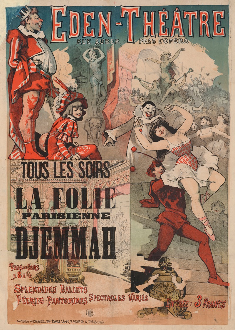 Imp. Emile Lévy - Eden-Théâtre… La Folie-Parisienne (ballet-pantomime de H. Agoust, musique de Francis Thomé) Djemmah