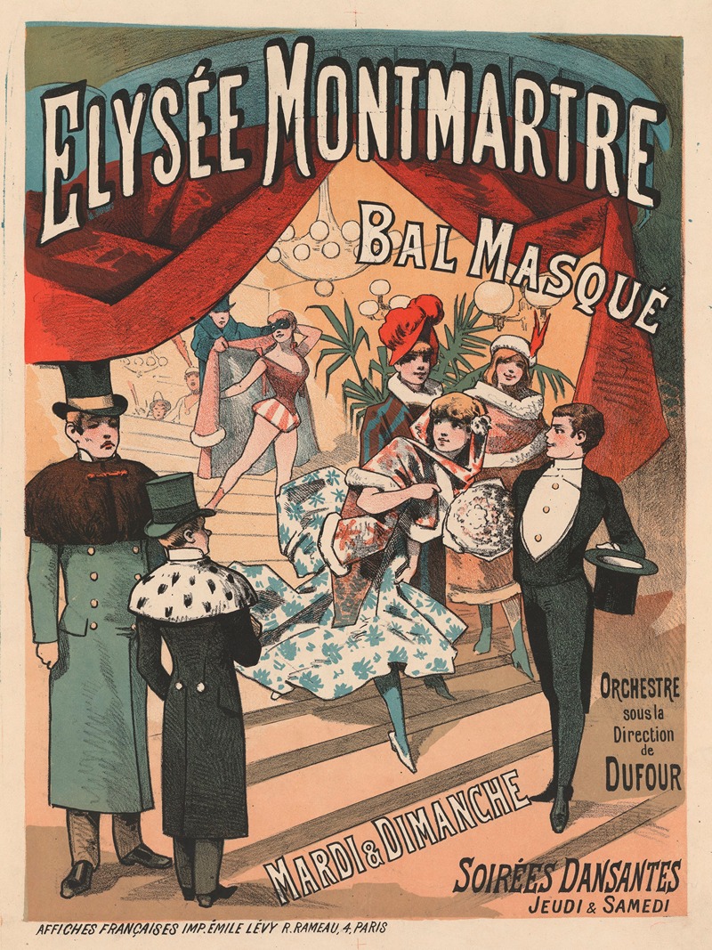 Imp. Emile Lévy - Elysée-Montmartre… bal masqué. Orchestre sous la direction de Dufour