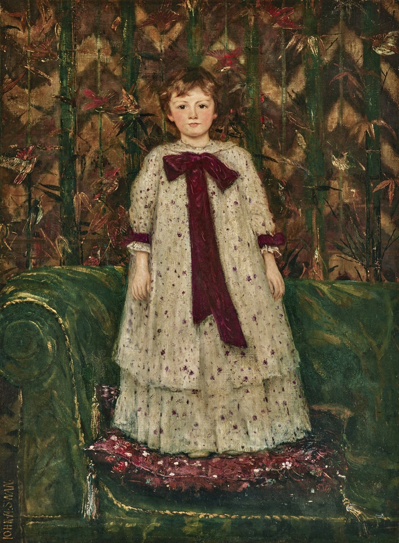John Macallan Swan - Portrait of Miss Elfrida Marjorie Eden, later Countess of Warwick (1887- 1943), as a child