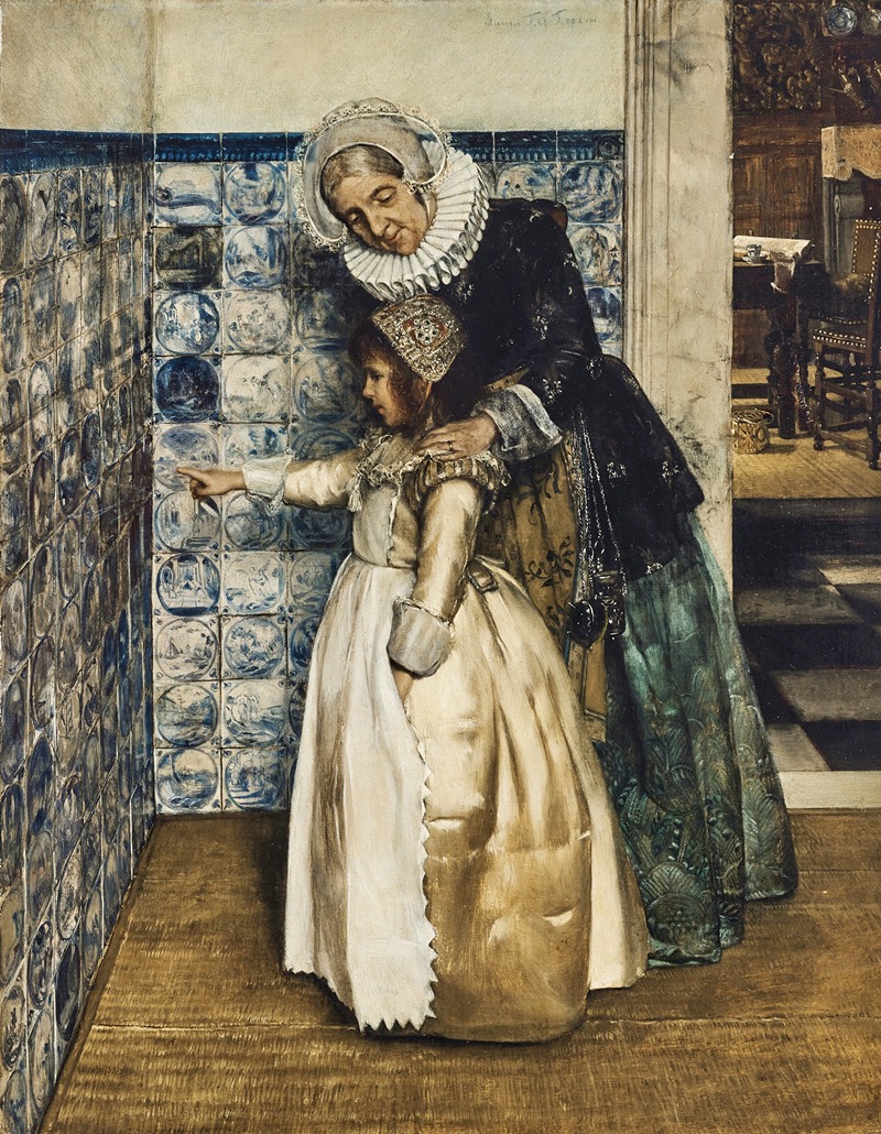 Laura Theresa Alma-Tadema - The Bible Lesson