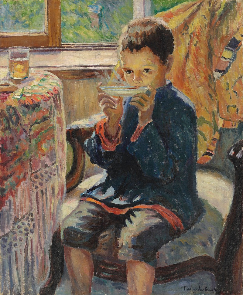 Nikolai Bogdanov-Belsky - A young boy drinking tea