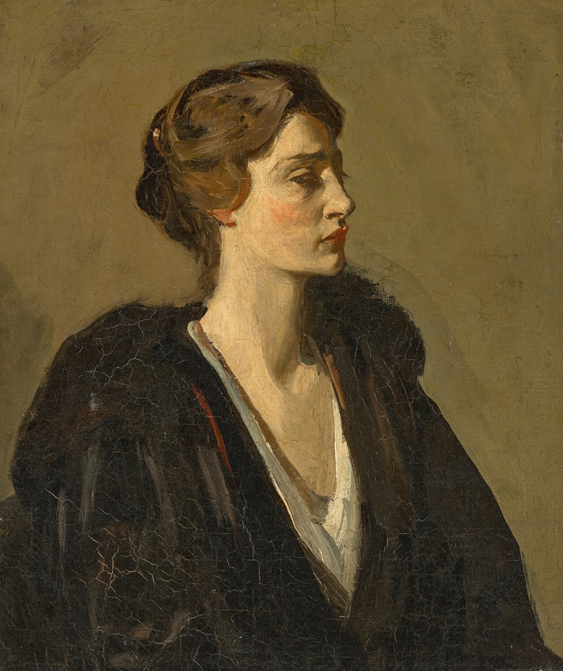 Sir John Lavery - A Lady in Black (Lady Gwendeline Spencer-Churchill)