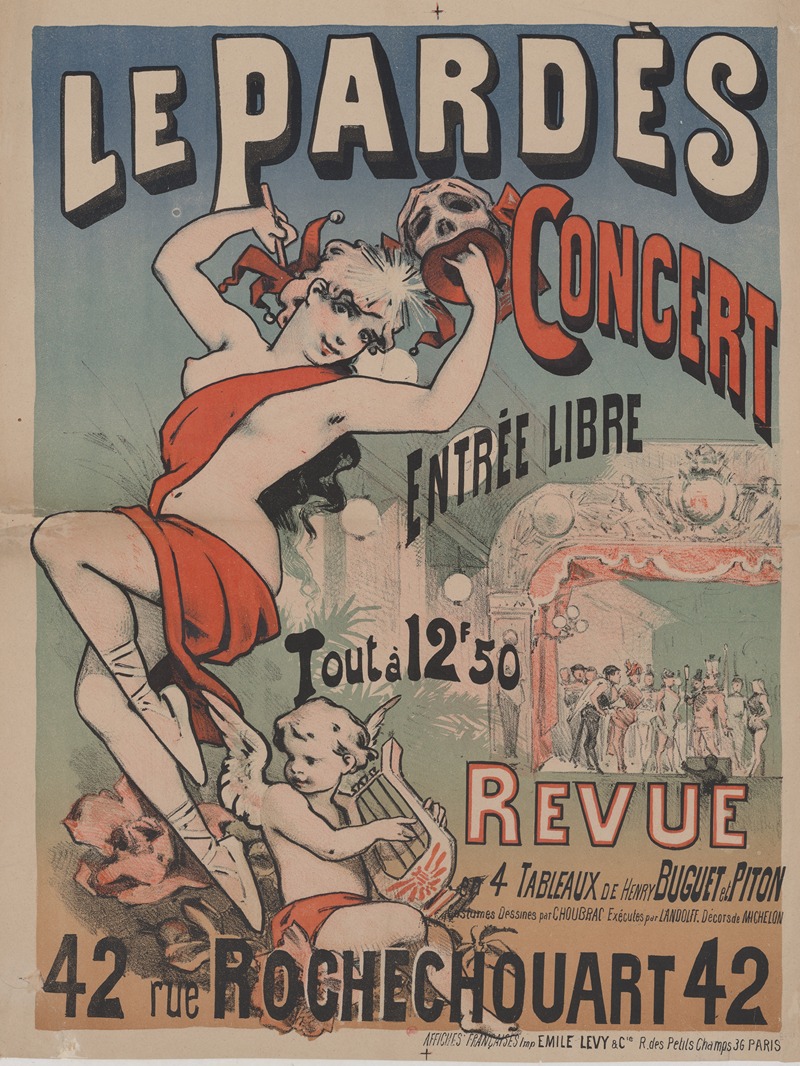 Imp. Emile Lévy - Le Pardès Concert. revue en 4 tableaux de Henry Buguet et Piton, costumes dessinés par Choubrac