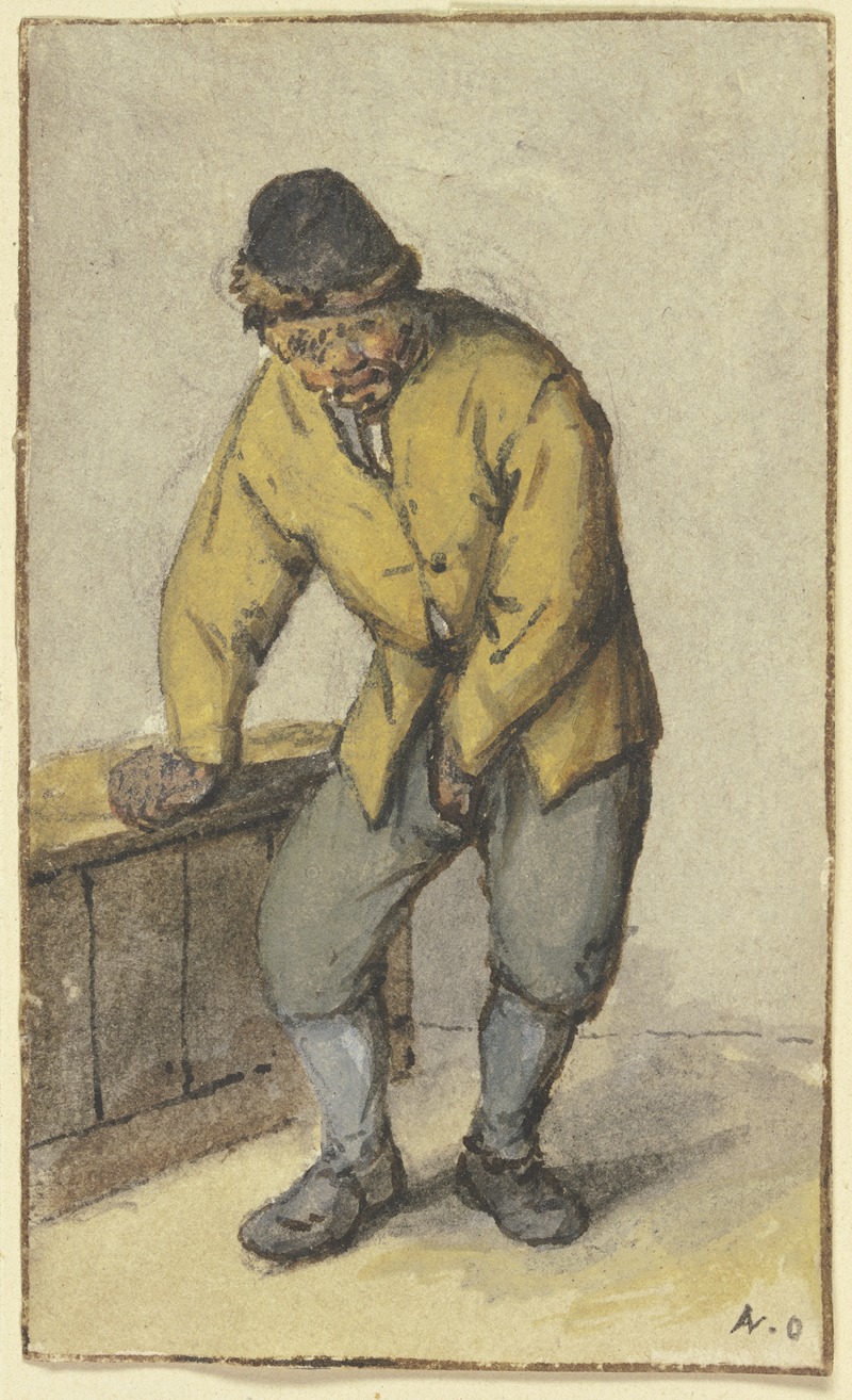 Adriaen van Ostade - Stehender Bauer von vorn, seine Hose aufknöpfend