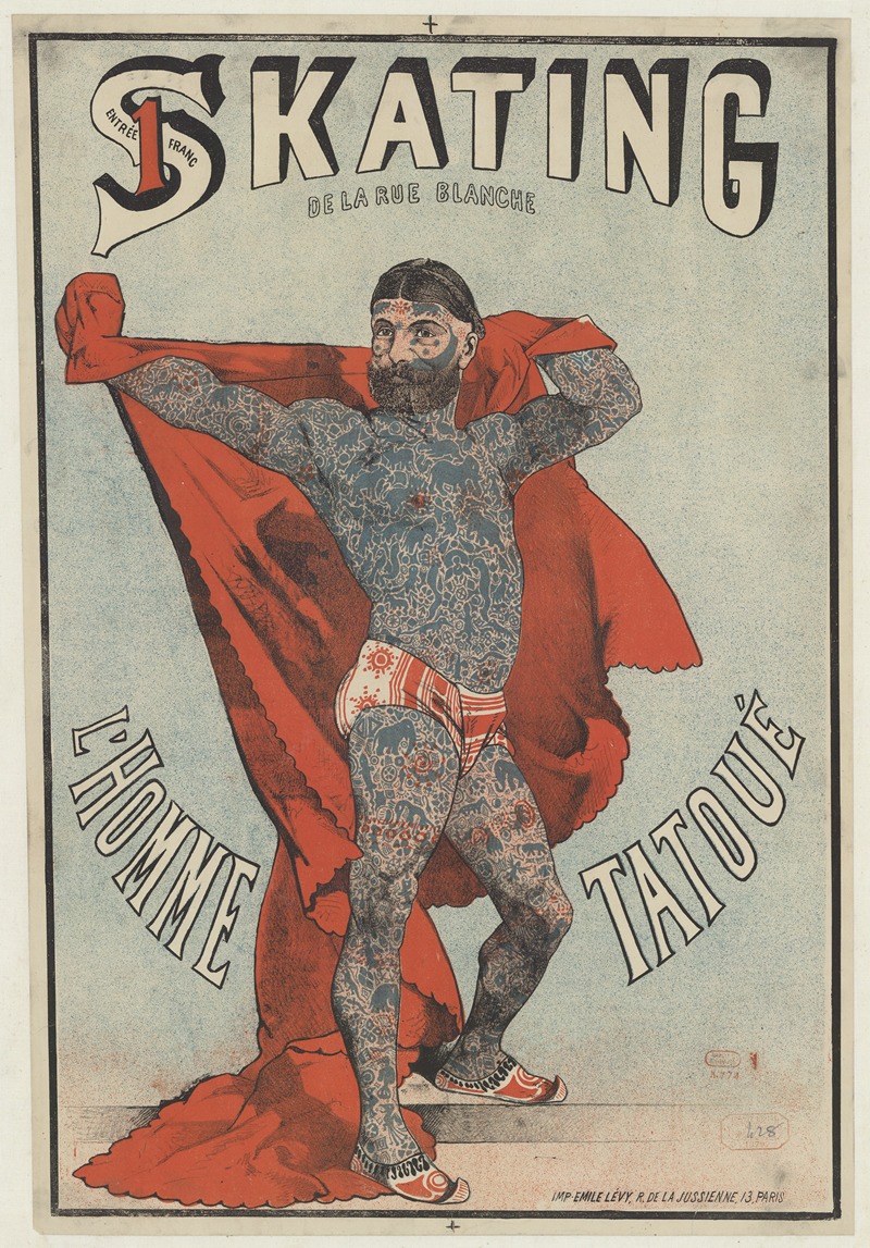 Imp. Emile Lévy - Skating de la Rue Blanche. L’homme tatoué