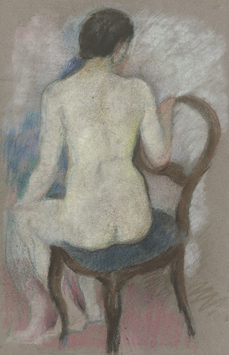August Macke - Nude on chair