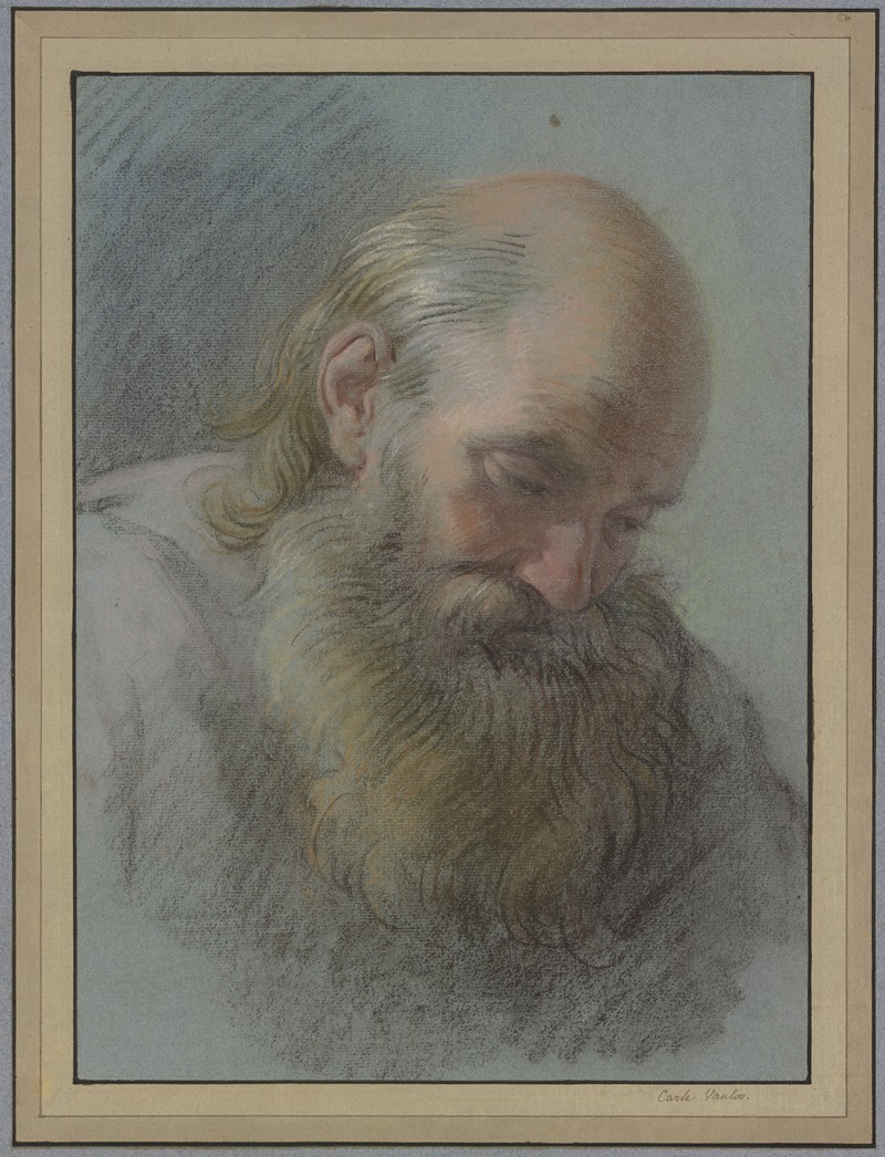Charles-André van Loo - Kopf eines bärtigen alten Mannes