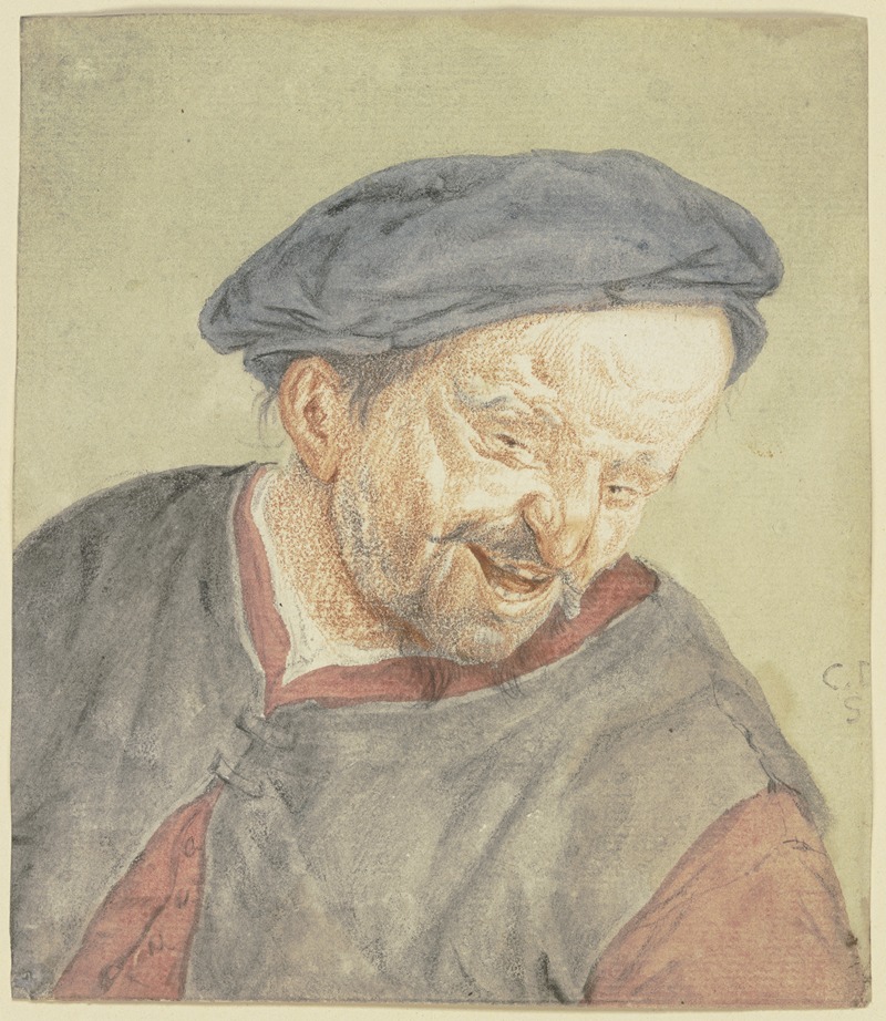Cornelis Dusart - Brustbild eines sich nach rechts beugenden Bauerns