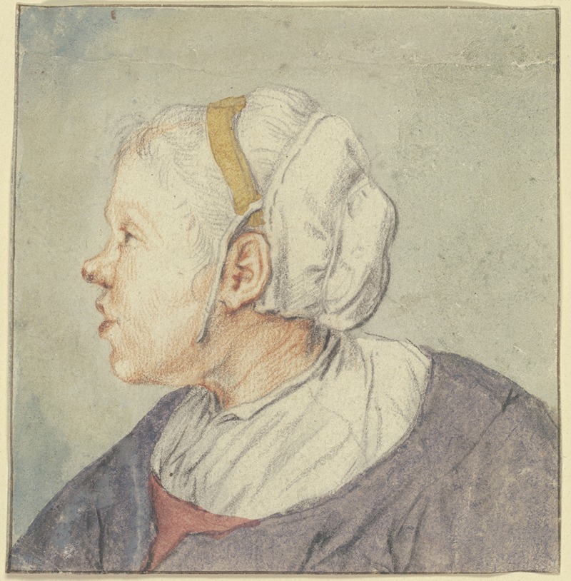 Cornelis Dusart - Frauenkopf mit einer kleinen Haube