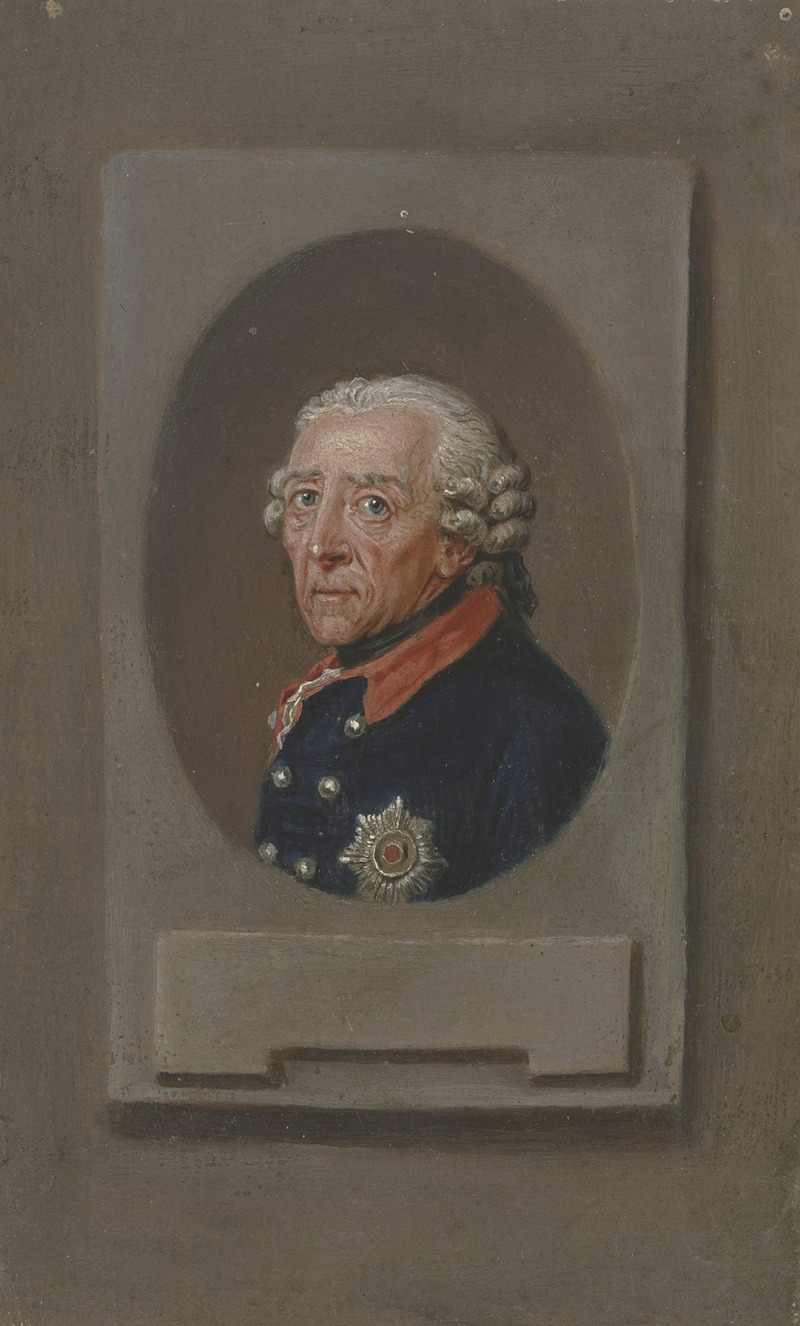 Daniel Nikolaus Chodowiecki - Brustbildnis Friedrichs des Großen im Oval, rechteckig eingefasst