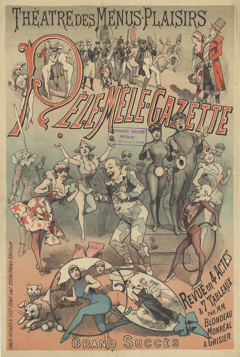 Imp. Emile Lévy - Théâtre des Menus-Plaisirs. Pêle-Mêle, Gazette, grand succès