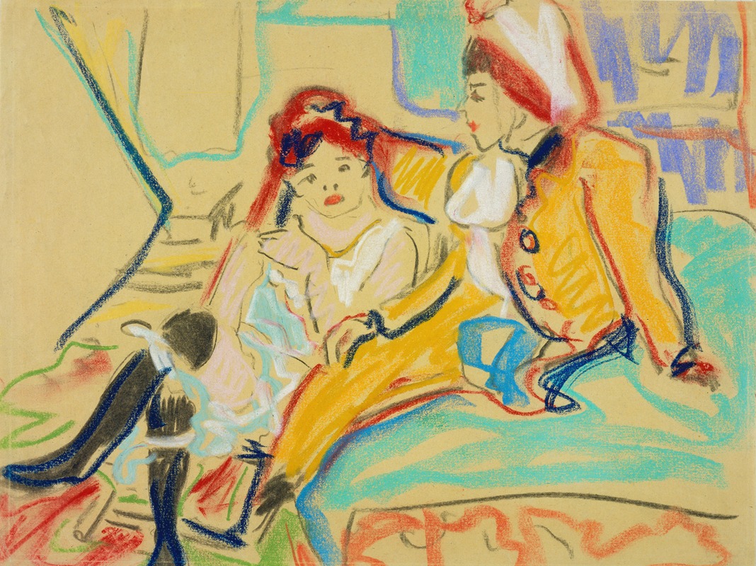 Ernst Ludwig Kirchner - Zwei Mädchen auf einem Divan