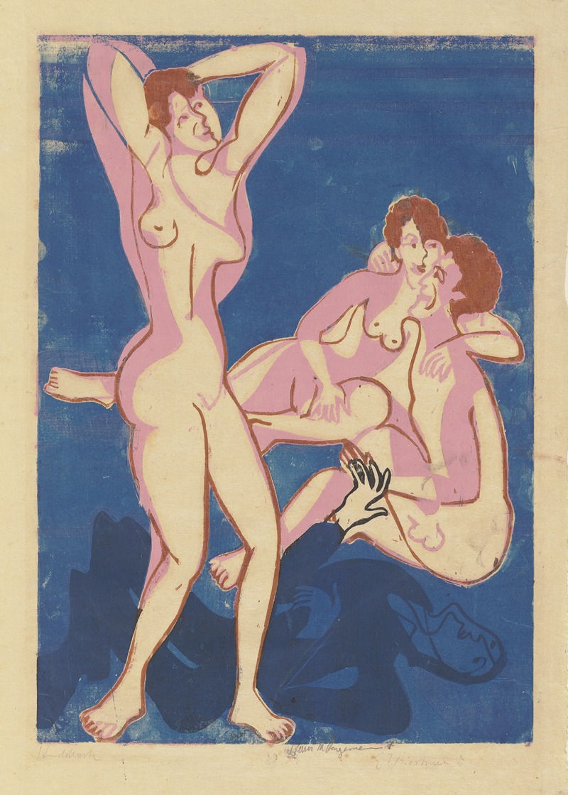 Ernst Ludwig Kirchner - Zwei Männer und eine Frau