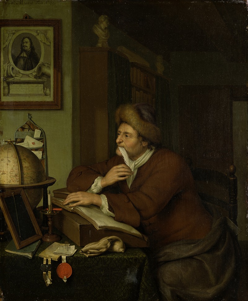 Frans Van Mieris The Younger - A Scholar at his Desk