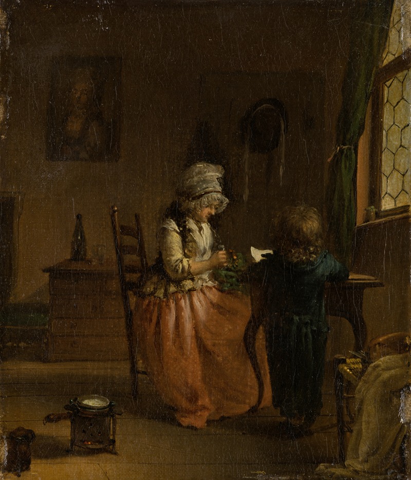 Georg Karl Urlaub - A Woman and a Boy at a Table