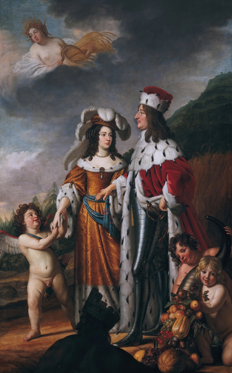 Gerard van Honthorst - Louise Henriette leads Friedrich Wilhelm, Elector of Brandenburg, to her parents