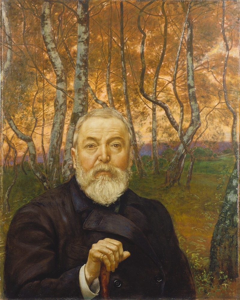 Hans Thoma - Self-Portrait in front of a Birch Forest